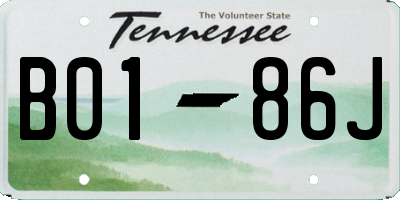 TN license plate B0186J