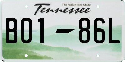 TN license plate B0186L