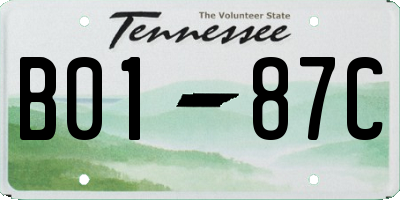TN license plate B0187C