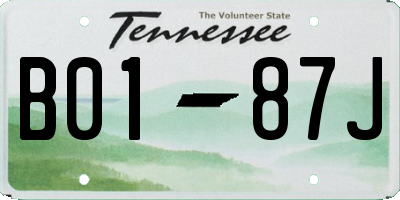 TN license plate B0187J