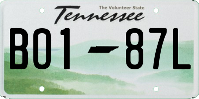 TN license plate B0187L