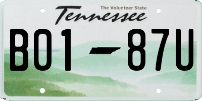 TN license plate B0187U