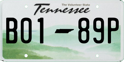 TN license plate B0189P