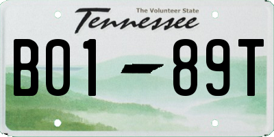 TN license plate B0189T