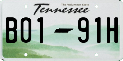 TN license plate B0191H