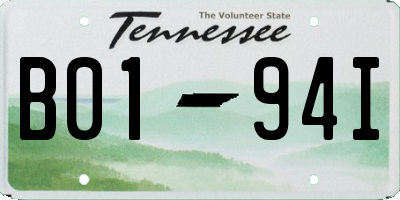TN license plate B0194I