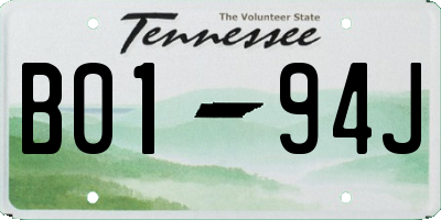 TN license plate B0194J