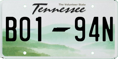 TN license plate B0194N