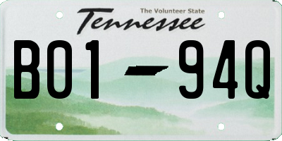 TN license plate B0194Q