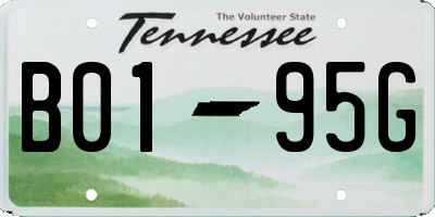 TN license plate B0195G