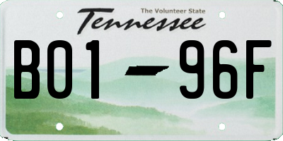 TN license plate B0196F