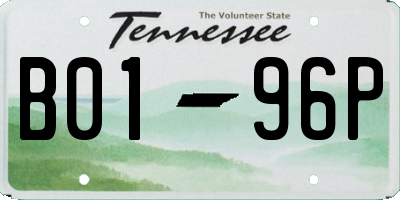 TN license plate B0196P