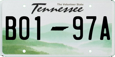 TN license plate B0197A