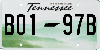 TN license plate B0197B