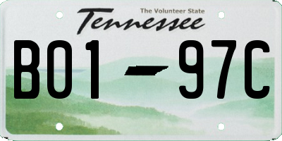 TN license plate B0197C