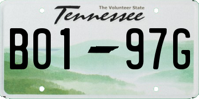 TN license plate B0197G