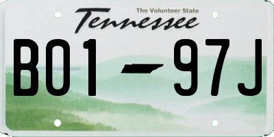 TN license plate B0197J
