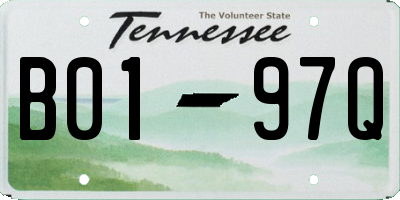 TN license plate B0197Q