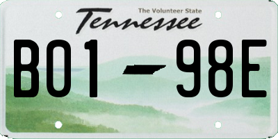 TN license plate B0198E