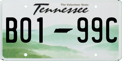 TN license plate B0199C