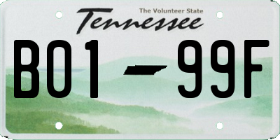 TN license plate B0199F