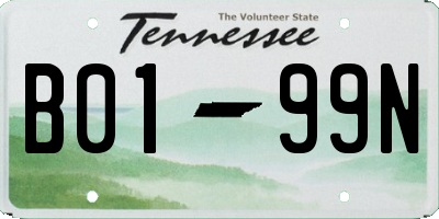 TN license plate B0199N