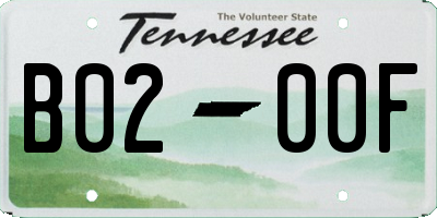 TN license plate B0200F