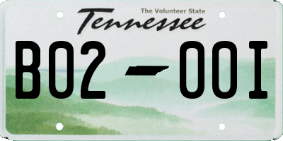 TN license plate B0200I
