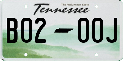 TN license plate B0200J