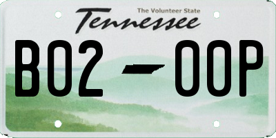 TN license plate B0200P