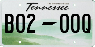 TN license plate B0200Q