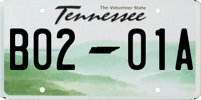 TN license plate B0201A