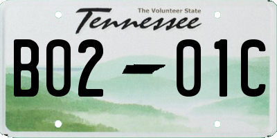 TN license plate B0201C