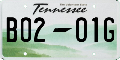 TN license plate B0201G