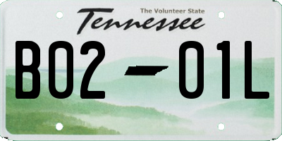 TN license plate B0201L