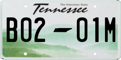TN license plate B0201M