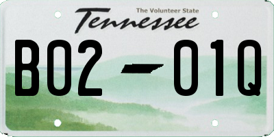 TN license plate B0201Q