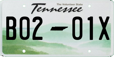 TN license plate B0201X