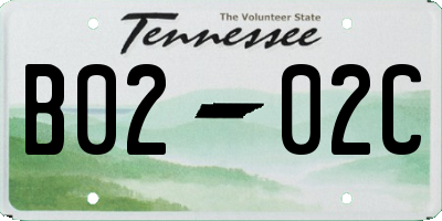 TN license plate B0202C
