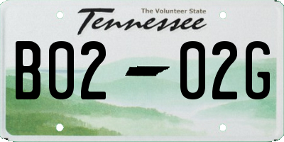 TN license plate B0202G