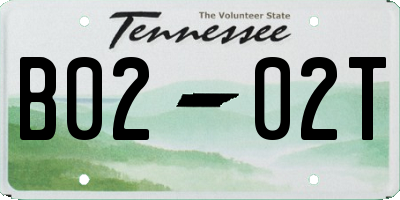 TN license plate B0202T