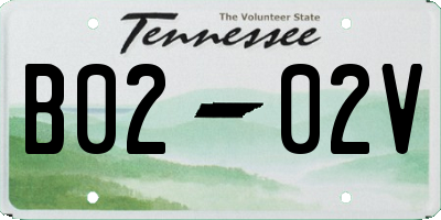 TN license plate B0202V