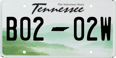 TN license plate B0202W