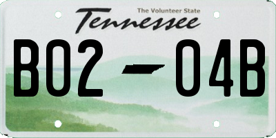 TN license plate B0204B