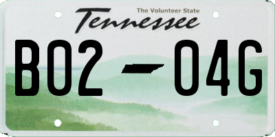 TN license plate B0204G