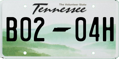 TN license plate B0204H