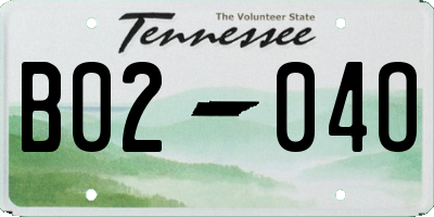TN license plate B0204O