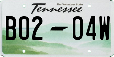 TN license plate B0204W
