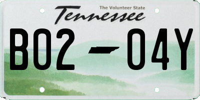 TN license plate B0204Y