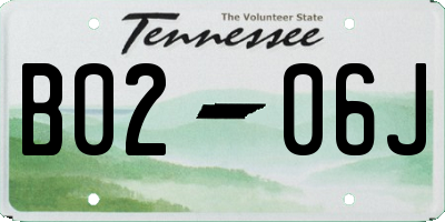 TN license plate B0206J